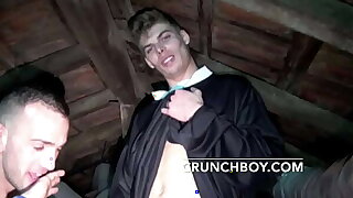 sexy straight boy muscle from bordeaux fucked by the priest at the church